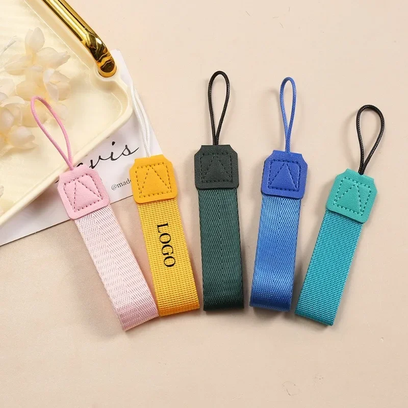 Custom LOGO Nylon Webbing Hand-held Coffee Water Cup Hanging Ribbon Portable Weave Sling Print Name Personalize Text Wrist Rope