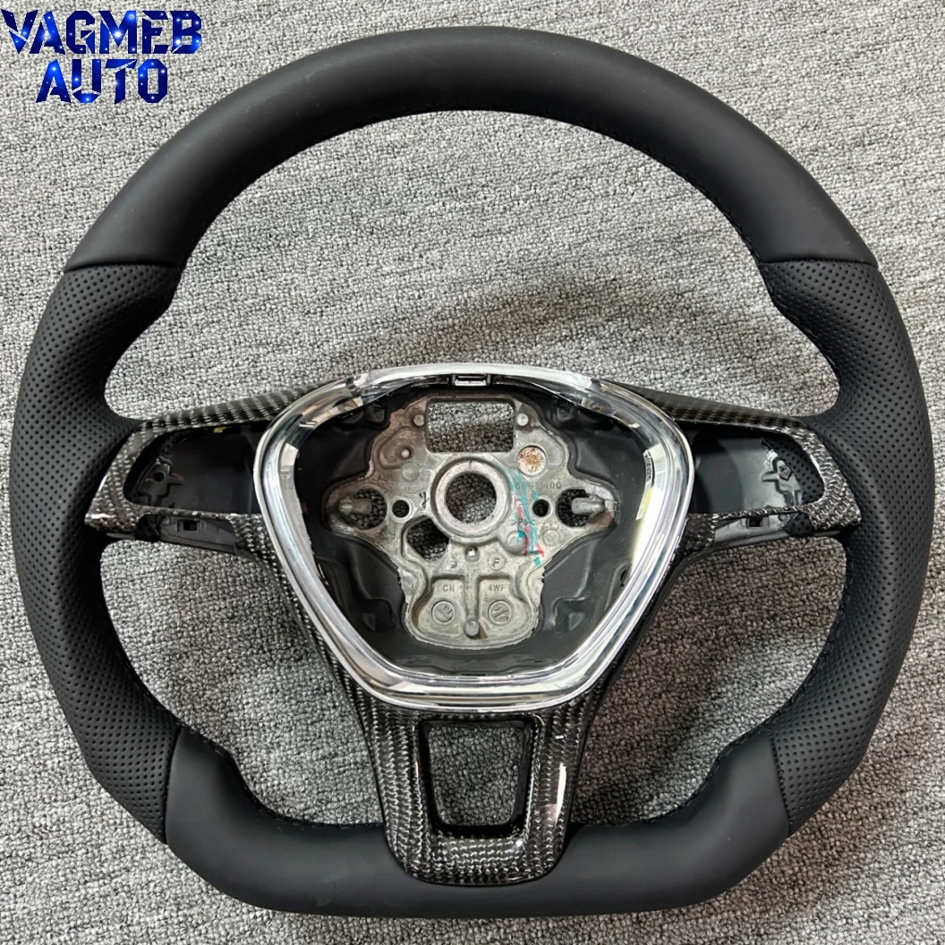 Custom Carbon Fiber Trim Steering Wheel, No Paddle Shifter Hole | For VW T6, Golf MK7, Crafter
