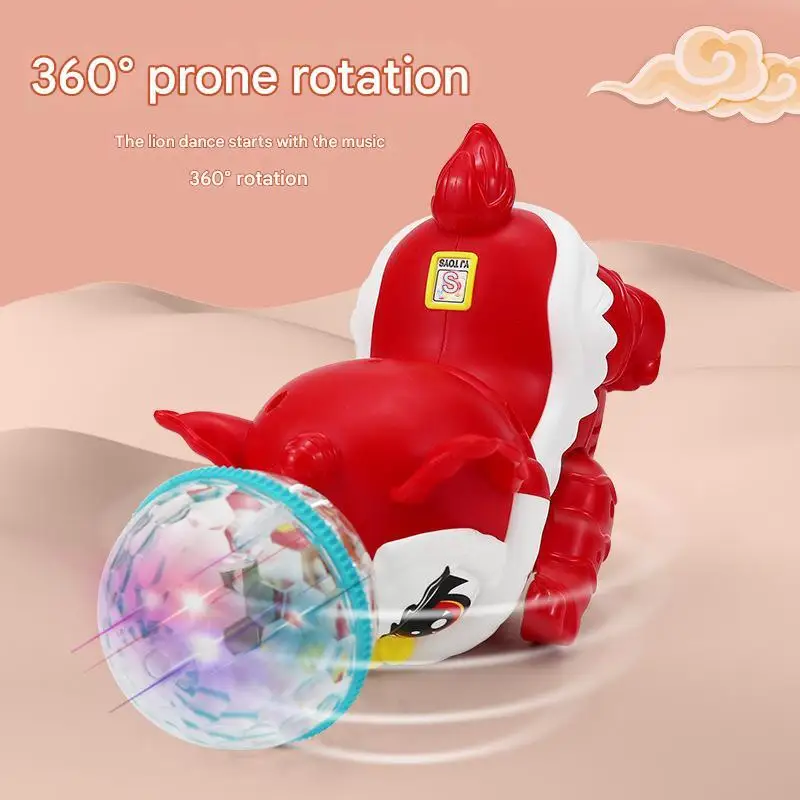 360 °   ของเล่นเชิดสิงโตหมุนได้พร้อมหัวบอลผาดโผน - ของเล่นฝึกสมาธิแบบอินเทอร์แอคทีฟสำหรับเด็ก ใช้พลังงานจากแบตเตอรี่ - ของขวัญและของเล่นสนุกๆ สำหรับคริสต์มาส