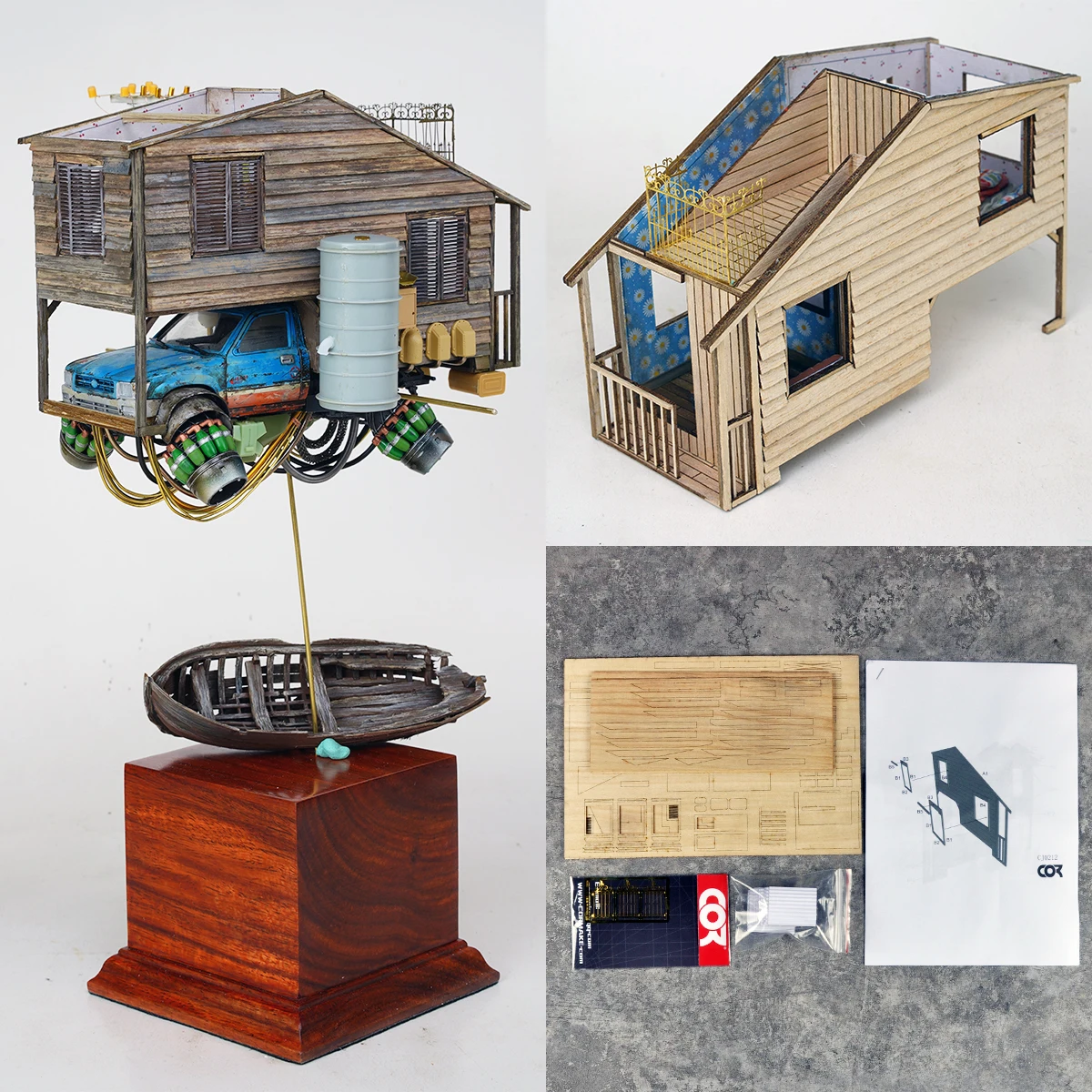 

Assembly Architectural model sand table motor home Building components Wooden house diorama Scale model kit 1/24 1/35