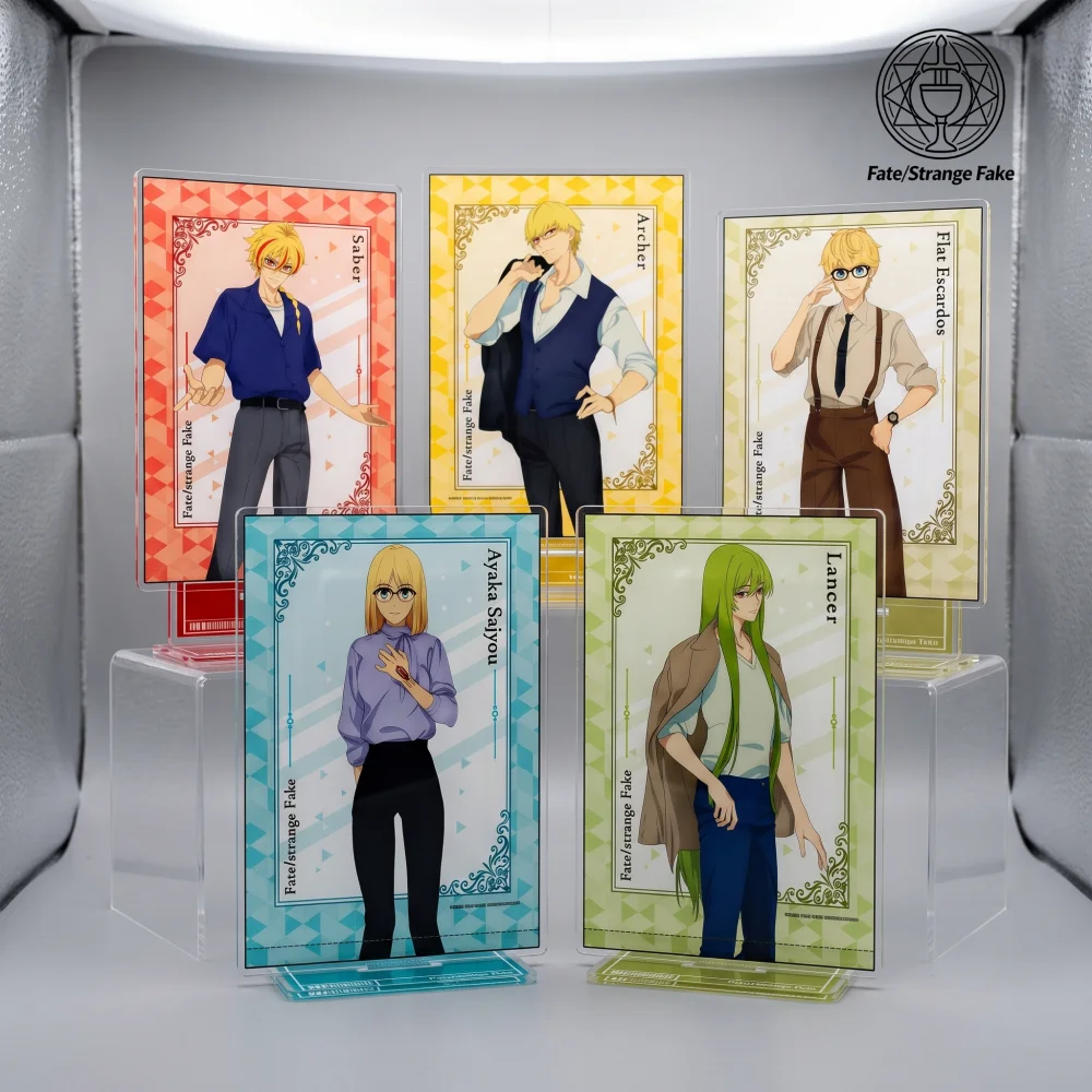 Anime Fate Strange Fake FSF 15cm Acrylic Stand Saber Archer Lancer Desktop Ornament Fans Collectible Decor Gift Keychain