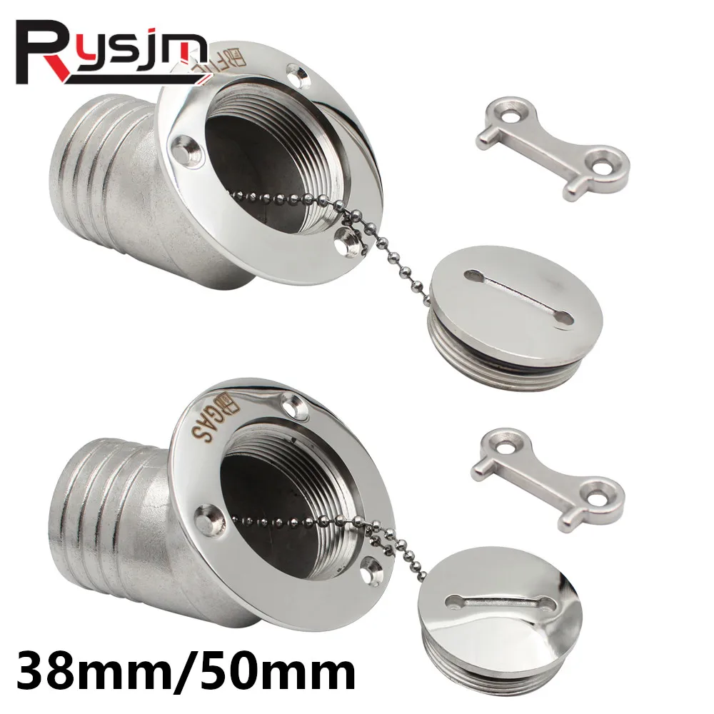 

High Quality Polished Stainless Steel 316 Deck Filler Cap With Keys GAS DIESEL FUEL WASTE WATER 1.5" 38mm 2'' 50mm Deck Fillers