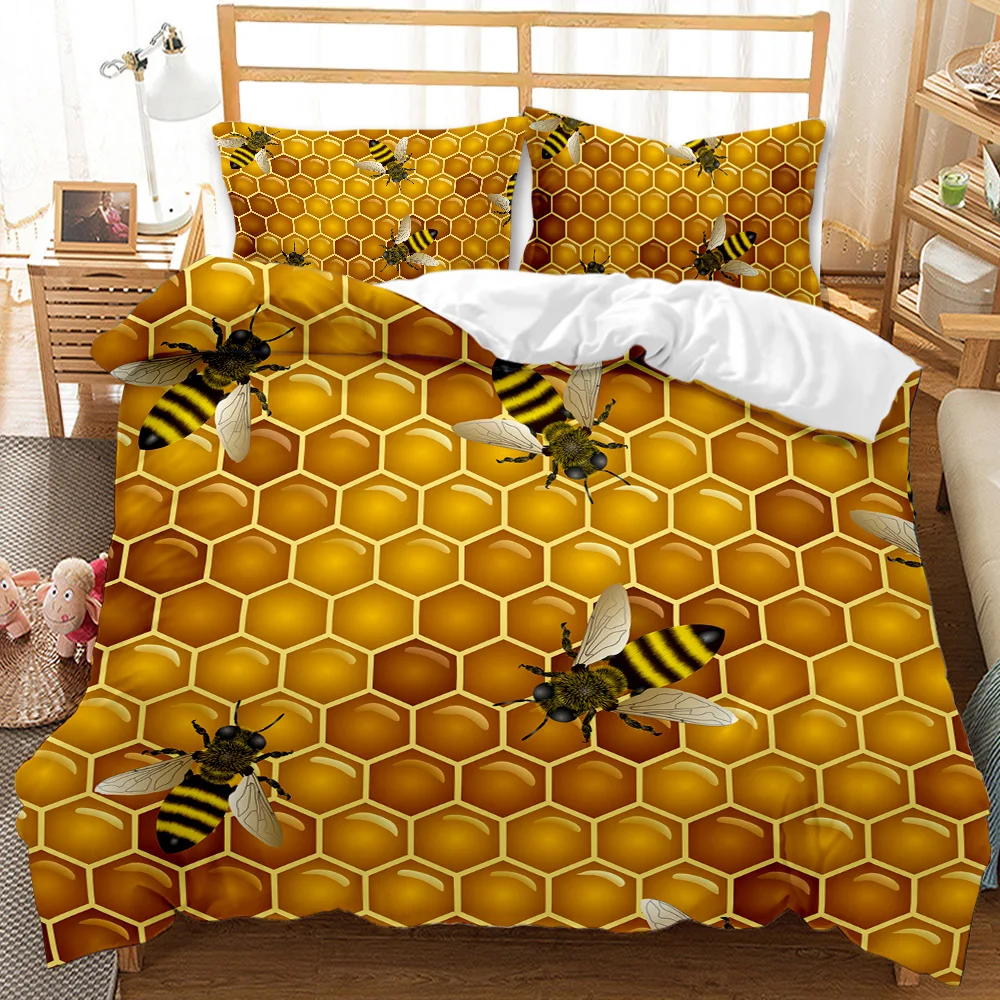 3D Geometric Patterns Printed Softly Bedding Set Stereoscopic Dense Hole Warmly Queen King Size 2/3pcs Duvet Cover