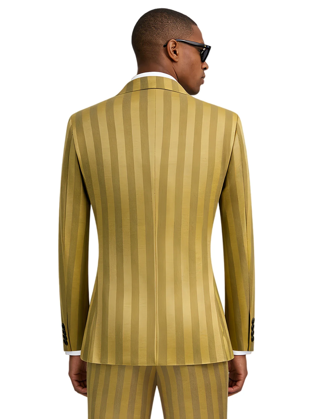 Traje de 2 Piezas para Hombre Slim Fit Rayado Cruzado Solapa de Pico Chaqueta Pantalones Cintura Elástica Boda Fiesta Graduación Esmoquin Estilo Moderno Elegante Mezcla de Rayón Confortable de Alta Calidad Premium 2026