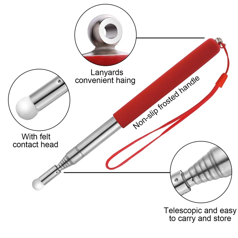 4Pcs Telescopic Pointer Stick With Hand Lanyard Teacher Pointer For Classroom Retractable Pointer Whiteboard Pointer