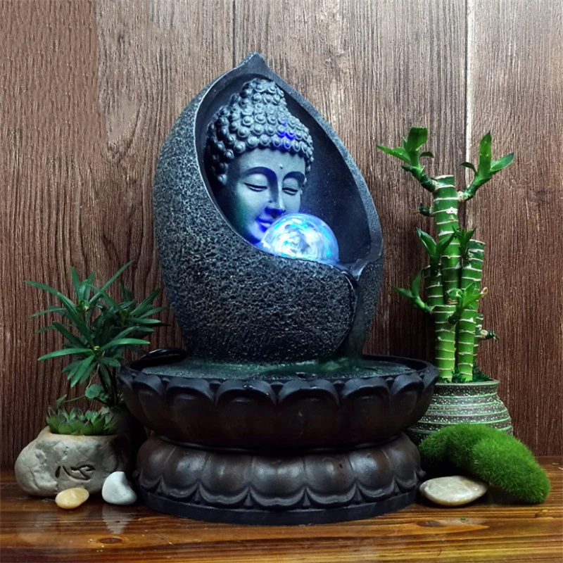 Imagem -05 - Indoor Correndo Fontes de Água Handmade Buda Estátua Desktop Fonte Cachoeira Escritório Feng Shui Fortune Ornamentos Home Decor