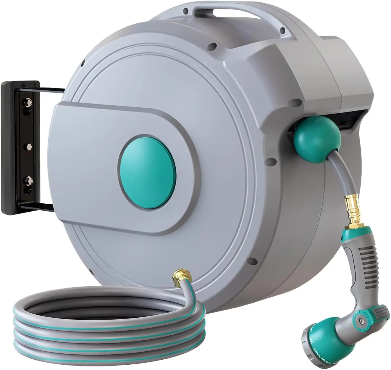 

Retractable Hose 1/2 in x 100 ft, Retractable Garden Hose Wall Mounted, Retractable Hose Reel with 10-Function Sprayer Nozzle