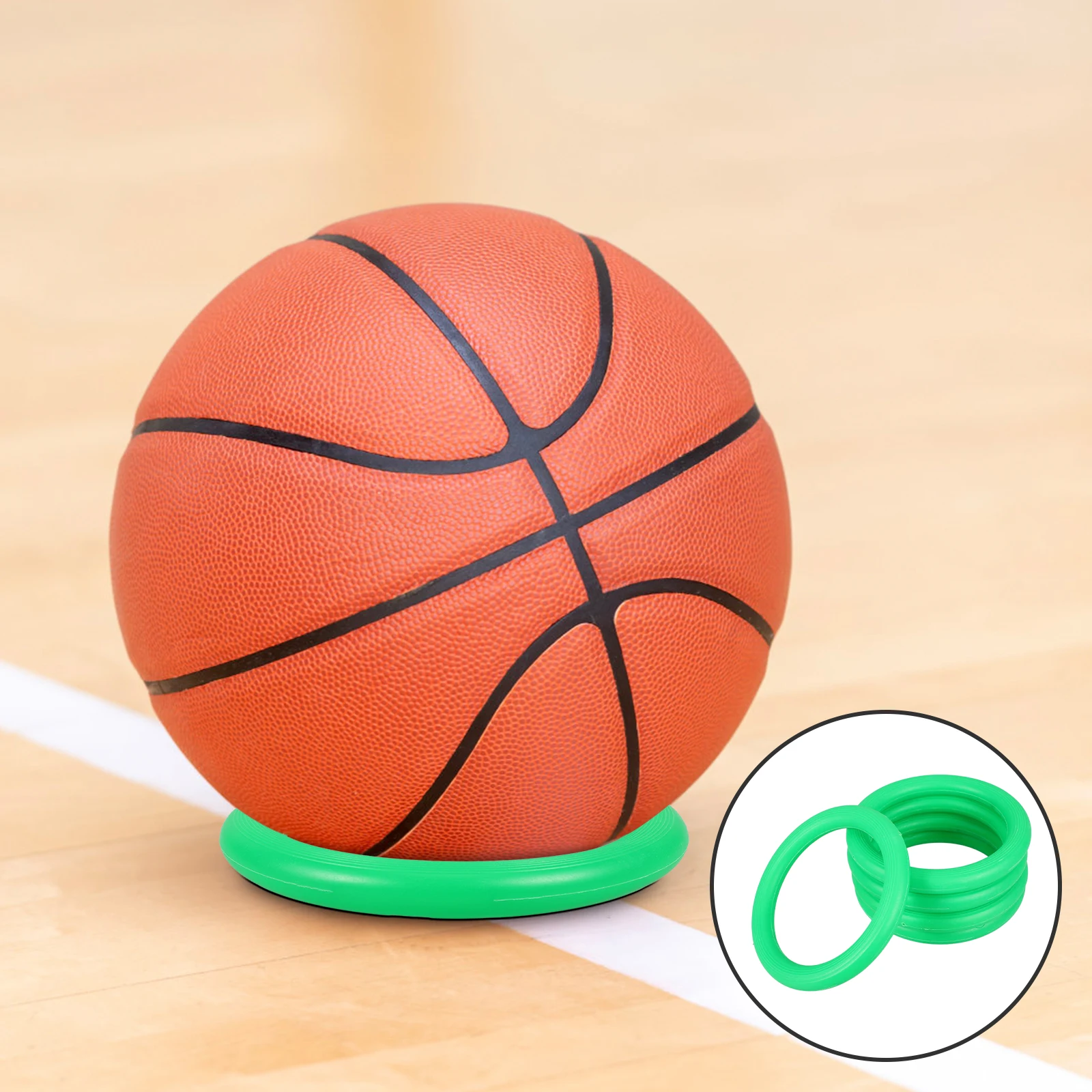 

5pcs Yoga Ball Fixing Rings Basketball Football Bases Durable Pp Ball Stand Display Holder For Soccer Volleyball Softballs Home