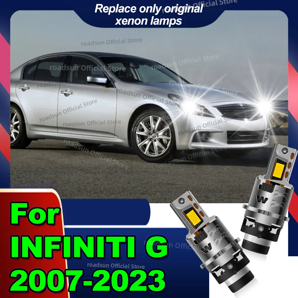 

2PCS LED Headlights HID Car Light Replace Xenon Lamp 50000LM For INFINITI G 2007-2023 2008 2009 2010 2011 2012 2013