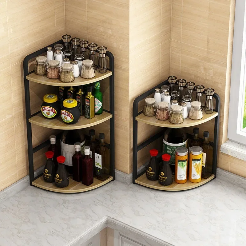 

Kitchen Corner Storage Shelf Stainless Steel Corner Shelf Condiment Countertop Condiment Rack Waterproof Neat Home Accessories