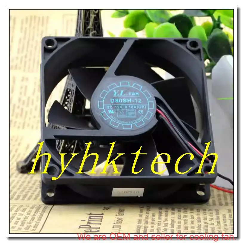 مروحة تبريد أصلية D80SH-12 YL8025 12 فولت، تم اختبارها قبل الشحن