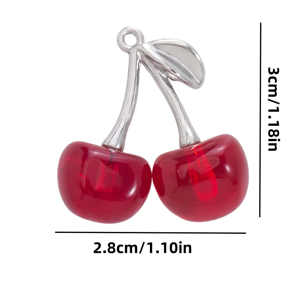 10 قطع الملونة محاكاة الكرز سحر الاكريليك قلادة ل عقد دي اي واي أقراط مجوهرات اكسسوارات 30*28 ملليمتر