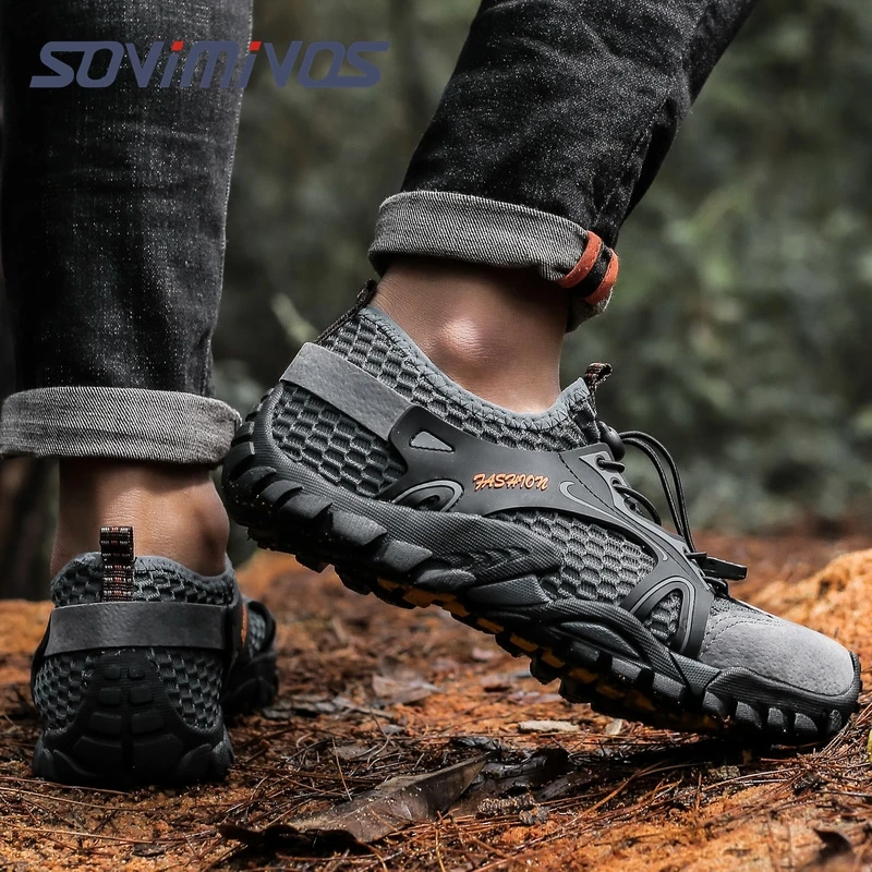 Mens Hiking Shoes Fishing Aqua Water Shoes Outdoor Sneakers Quick Drying Mesh Barefoot Walking Jogging Sock Sneakers Travel