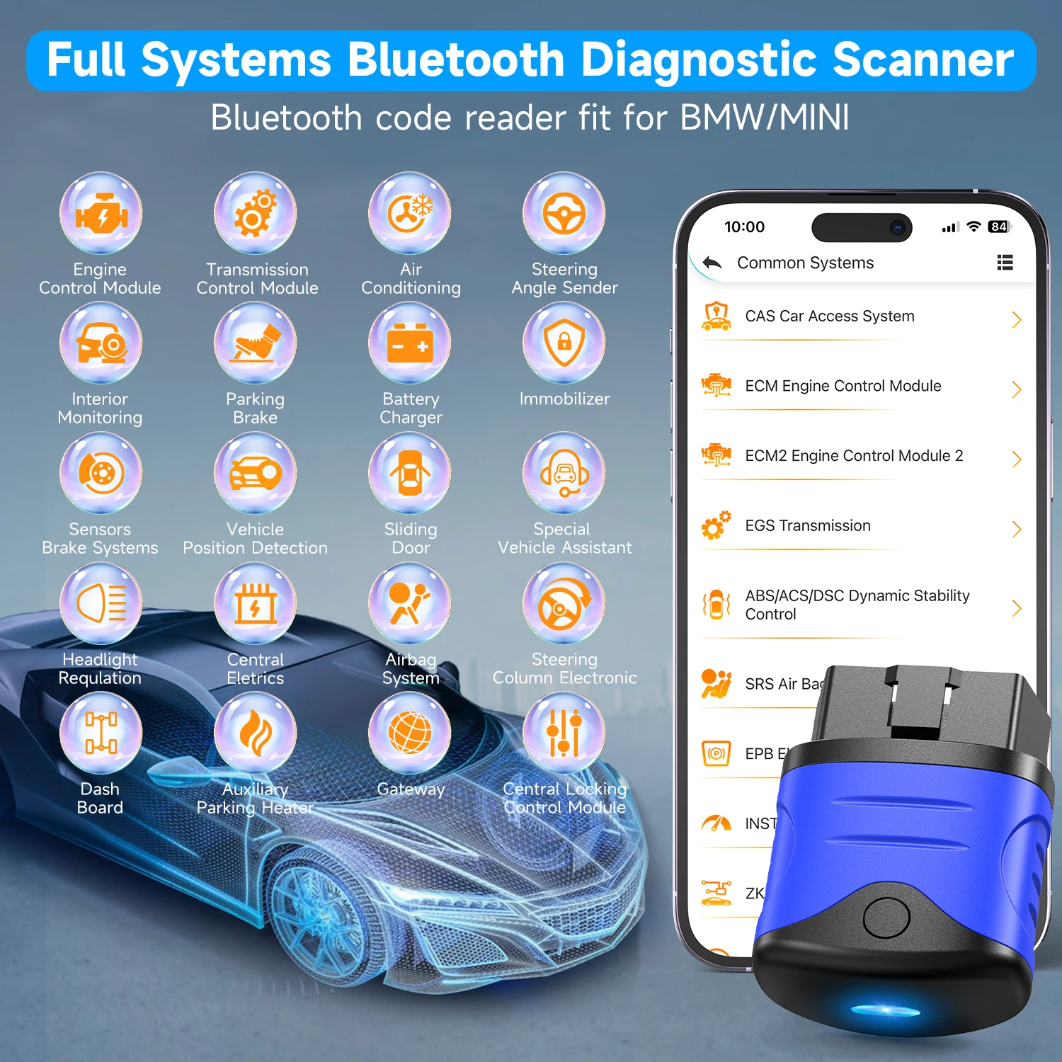 AUTOPHIX 3910 Bluetooth OBD2 Scanner SRS EPB Oil ETC Reset Full Systems Car Diagnostic Tool Fit For BMW/MINI/Rolls Royce