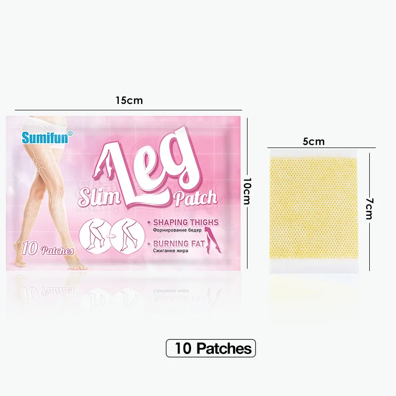 Sumifun 10pc Thin Leg Patch Weight Loss Stickers Cellulite Removal Fat Burning Slimming Body Massage Shaping Care Herbal Plaster