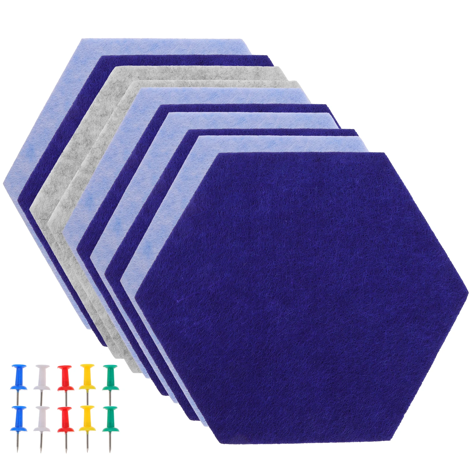 

10 Pcs Hexagonal Felt Board Tiles Wall Decoration Pin Hanging Picture Alloy Bulletin Office Display