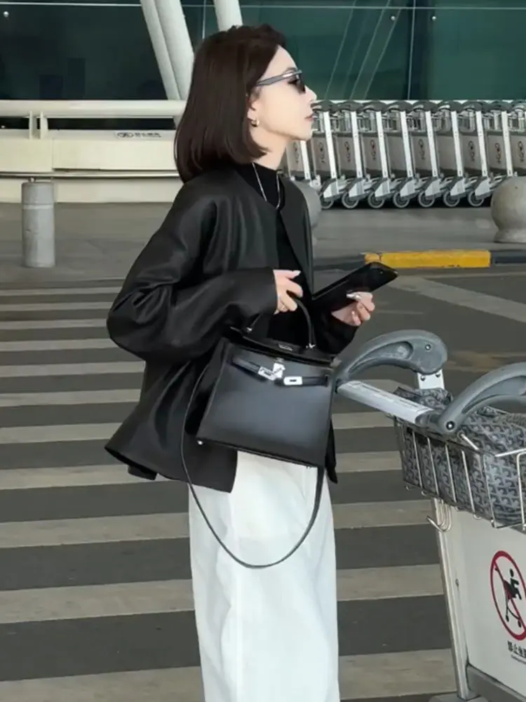 ゆったりとしたカジュアルなブラレザー ジャケット 韓国風 スプリング ファッション レディース オーバーウェア 小さいサイズ 超キュートなトップス