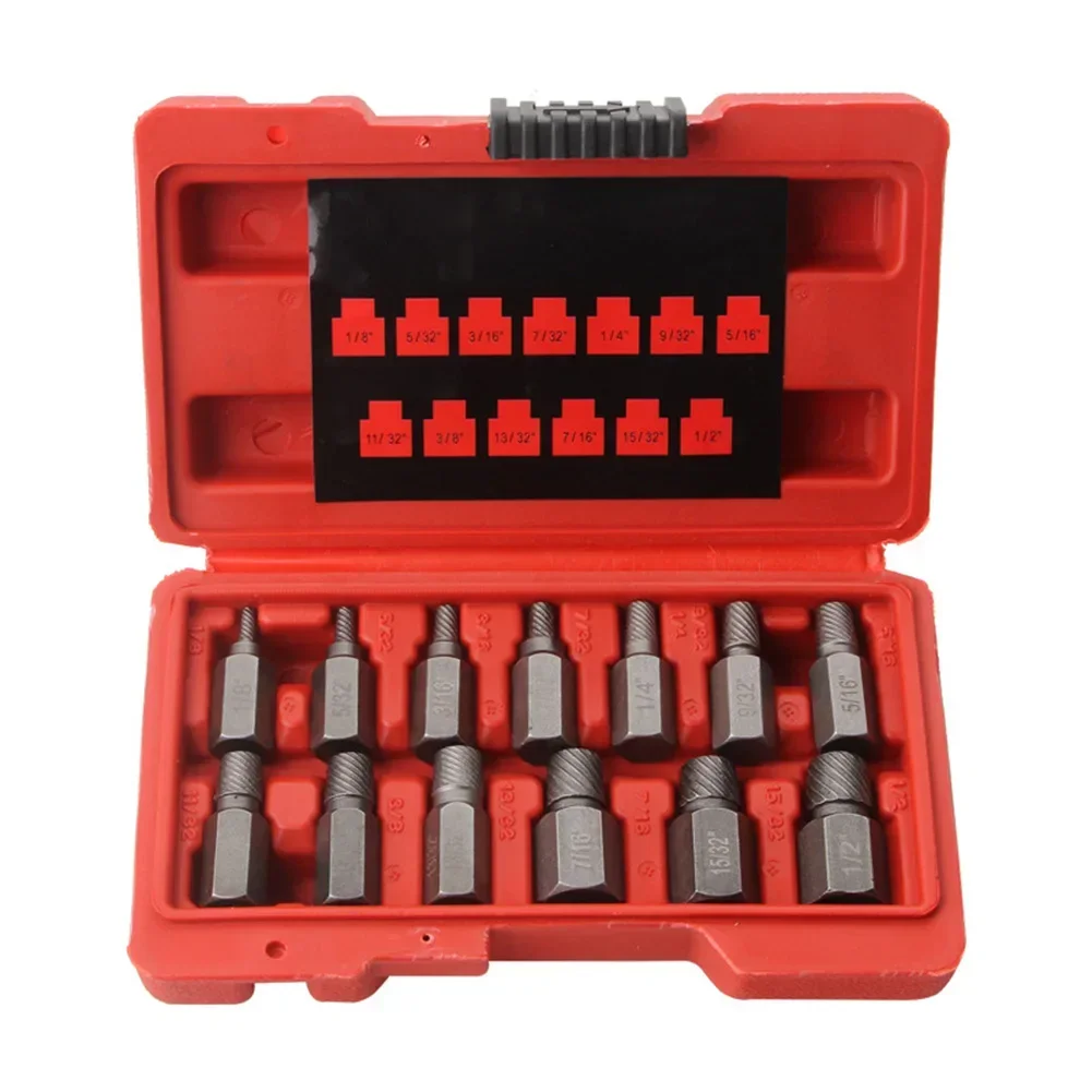 13pcs Damaged Screw Extractor Set Quickly Damaged Bolt Screw Extractor Drill Bit Kit For Broken Stripped Rusted Bolts Screws Nut