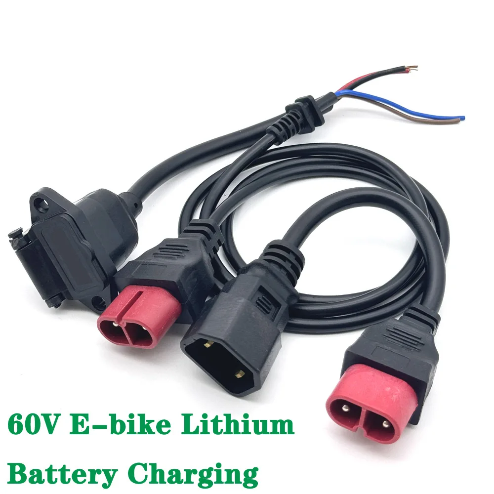 Electric Bicycle Charging Head Lithium Battery Output Line 60V Round Male Female Base Electric Vehicle Charging Plug Connector