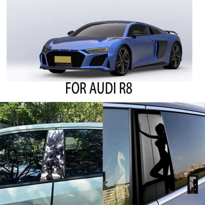 Door Window Decoration Trims Pillar Posts Stickers Auto Styling for AUDI R8 Car accessories