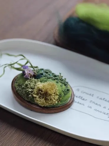 

Handmade Embroidery DIY Material Kit Wooden Floral Decoration Car Air Vent Clip Brooch Pin een Plant 3D Embroidery Flower Warm