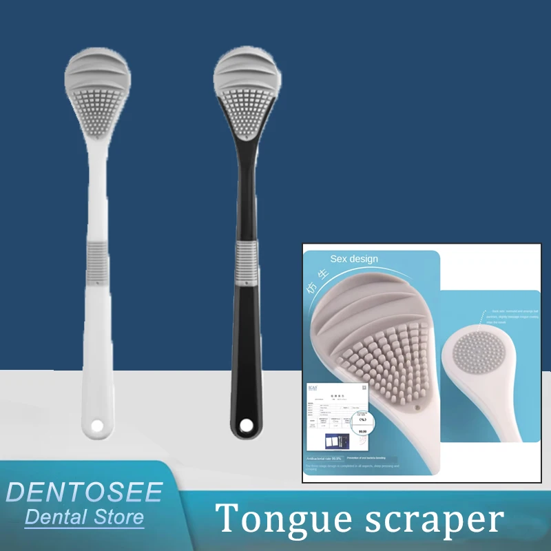 

Multicolor Tongue Scraper Brush Reusable Oral Cleaner for Bad Breath Fresh Mouth Hygiene Care & Removal Tool