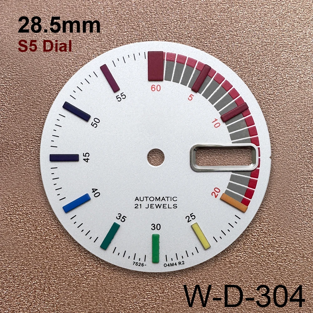 Tarcza 28,5 mm z logo S5, wzór rzymski, pasująca do mechanizmów NH36/4R36 Janpan, kolorowa, wysokiej jakości, akcesoria do modyfikacji zegarków.