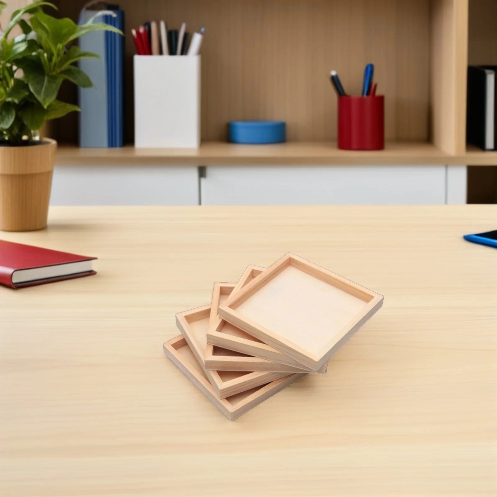 8 قطعة ثلاثية الأبعاد لغز صينية تخزين مربع خشبي المنظم السلس النهاية للأسرة الترابط المحمولة فرز صينية بازل قطع