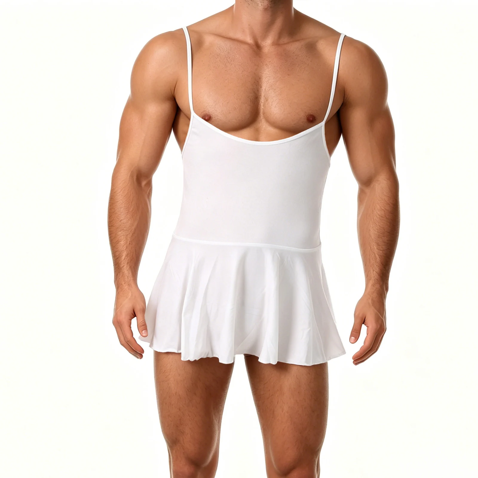 

Sleep Nightdress Slip Dress Man Sexy Lingerie Men Nightgown Crossdresser Sissy Backless Mini Spaghetti Strap Sundress Homewear