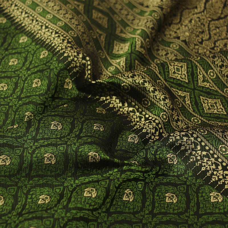 

50*100cm Ethnic Style Brocade Jacquard Fabric Southeast Asia Clothes Fabric For Diy Sewing Dai Thai Skirt Dress Dance Costume