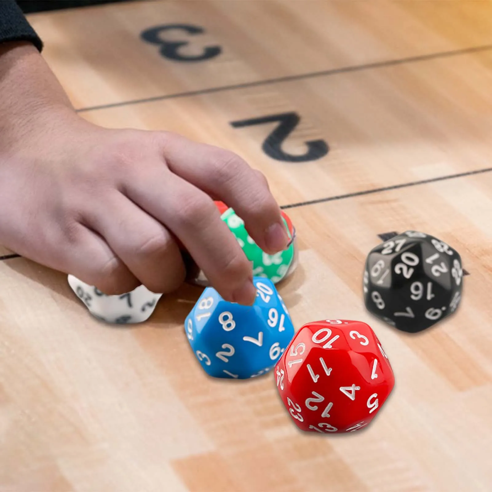 5 pezzi Dadi poliedrici Set di dadi a 30 facce Colori traslucidi Dadi Giochi di ruolo Dadi Bomboniere Giocattoli per l'insegnamento della matematica