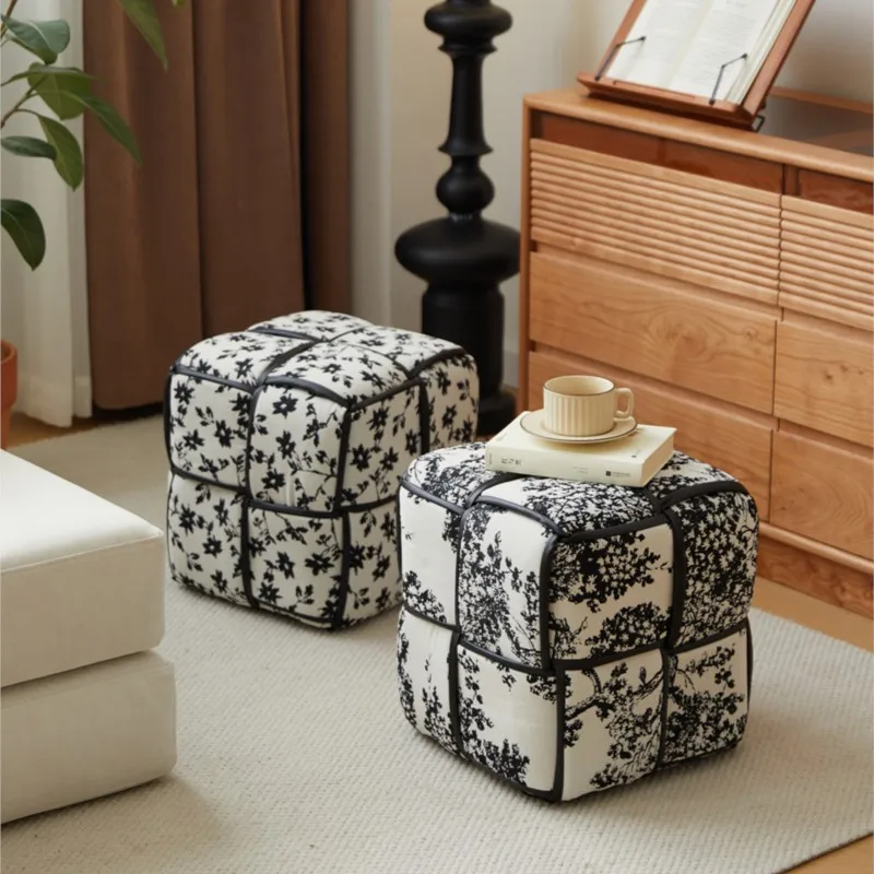 MOMO Original Antique Gardenia Jungle French Style Seating Pier Shoe Stool Short Stool Sofa Stool Household Small Stools