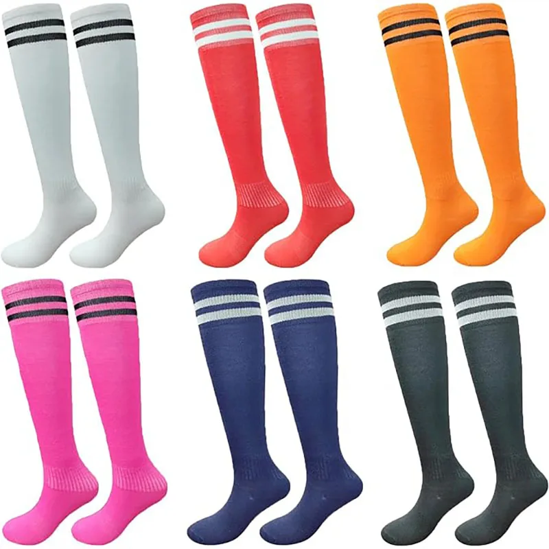 Neon Kids Soccer Socks Stretchy Knee High Tube Socks Colorful Football Athletic Team Socks for Boys Girls Birthday Sport Gifts