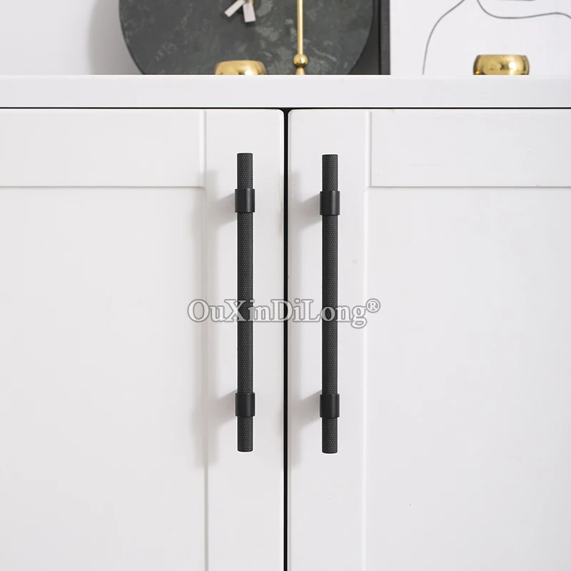 European 8PCS Solid Brass Knurled Furniture Pulls Handles Drawer Knobs Cupboard Wardrobe Closet Dresser Cabinet Door Pulls Pens