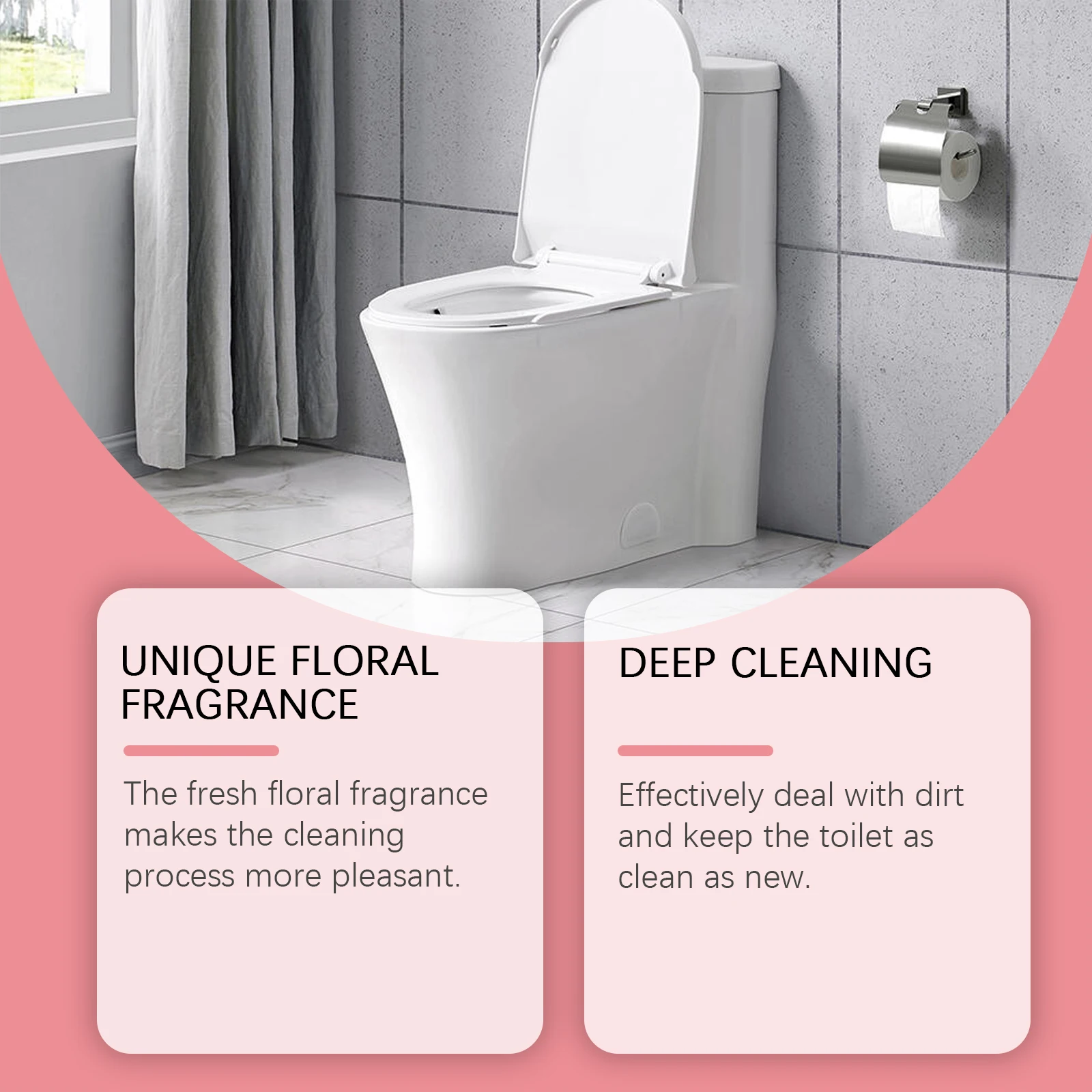 Detergente per WC aromatico: smacchiatore e deodorante profumato floreale, detergente per WC fresco