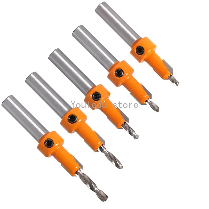 10mm Shank HSS Woodworking Countersink Router Bit Set Screw Extractor Remon Demolition for Wood Milling Cutter