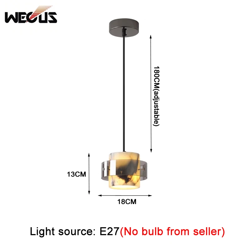 

New Natural Marble Bedside Pendant Lamps High-End Entrance Table Island Counter Dining Room Small Pendant Line Light