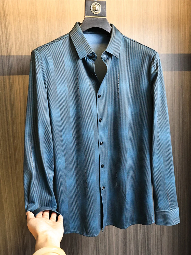 

Ele Line Design Sl Высокоэластичный дышащий приятный для кожи Long Sve Men's irt Autumn Faion Urban Sle