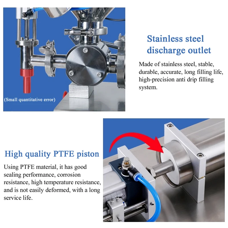 PBOBP Thick Paste And Liquid Durable With Mixer And Heater Hopper Adjust Filling Machine And Special Customized