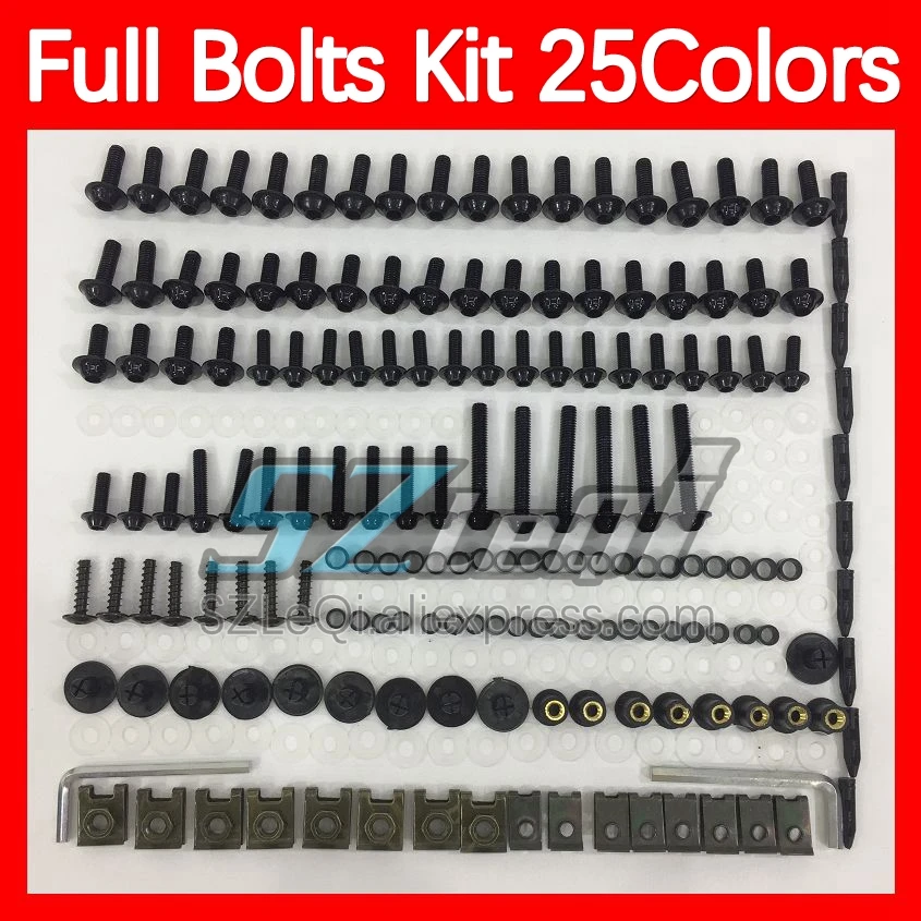 Fairing Bolts Full Screw Kit For KAWASAKI NINJA ZX636 ZX6R ZX-636 ZX-6R ZX 6R 6 R CC 07 08 2007 2008 Body Bolt Screws Nuts 268ps