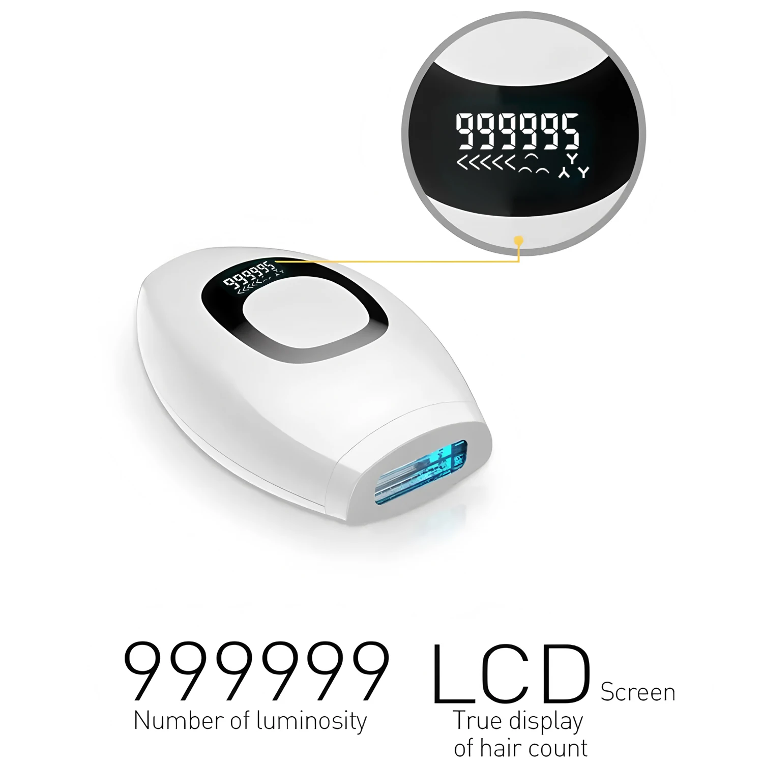 Instrumen Penghilang Rambut Pintar Kecantikan Terbaru Instrumen Cukur Listrik Tampilan Layar LCD Penghilang Rambut Laser