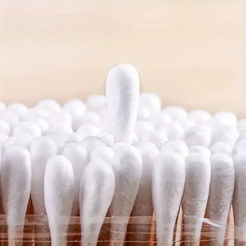 600 قطعة مسحات برأسين، غير معطرة، مصنوعة من الخيزران، لتنظيف الأذن اللطيف والمكياج