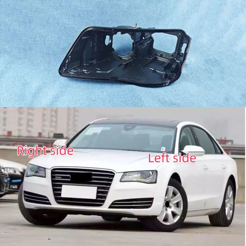 For Audi A8 2011 2012 2013 Headlamp Base Headlight Rear Shell Replace Headlight House Black rear shell