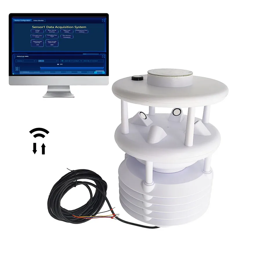 

High Quality Outdoor Waterproof Weather Station Eight Parameters Ultrasonic Sensor For Electricity Power Transmission
