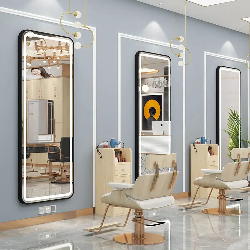 Estación de muebles de salón, silla de segunda mano, espejo de maquillaje para Barbero, venta al por mayor