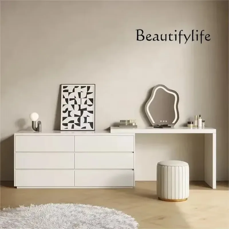 JB Decoración Luxury Dressing Table Drawer White Makeup Mirror Corner Desk Dresser Table Cabinet Organizers Storage Penteadeira