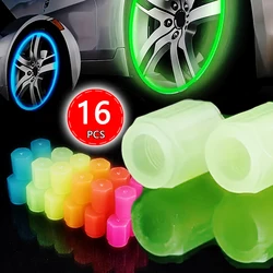 Luminous Valve Stem Caps Fluorescent Car Tire Valve Cap Night Glowing Bicycle Tire Valve Stem Caps Decorative Accessories