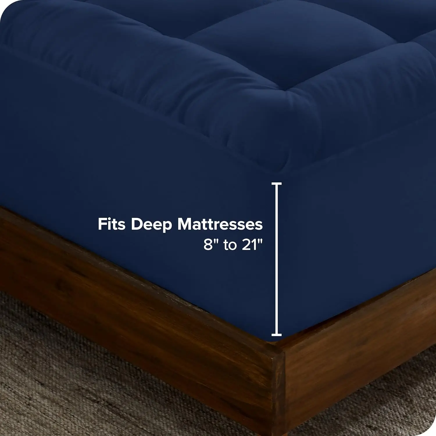 

Bare Home King Mattress Topper Cotton Top - Fitted Mattress Cover - Cooling Breathable Air Flow - 8"" To 21"" Deep Pocket -
