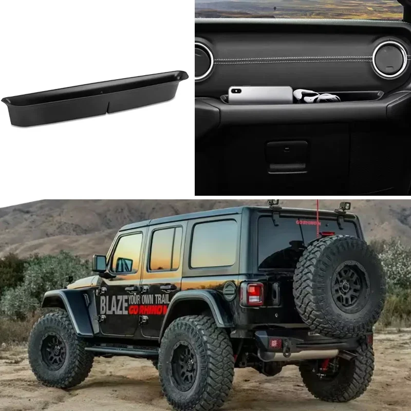 For Jeep Wrangler JL 2018 -2023 2024+ Car Copilot Seat Storage Box Tray Case Organizer Car Accessories