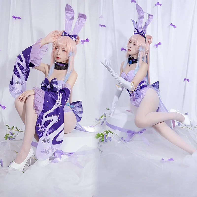 Rolecos bunny girl kokomi cosplay costume Genshin impact kokomi bunny costume original sexy women jumpsuit style a and b